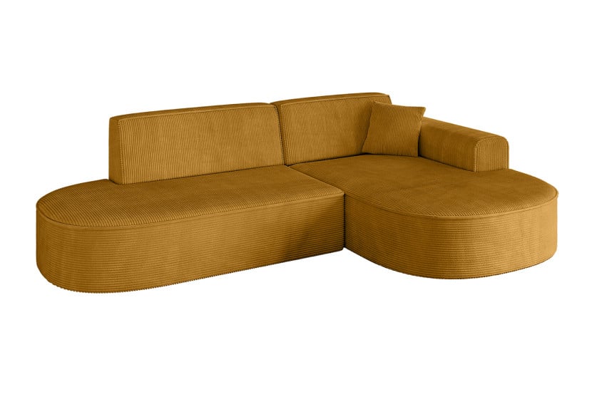 Narożnik prawostronny bez funkcji spania MARI-L1 243x171x79,5 cm Żółty 525039