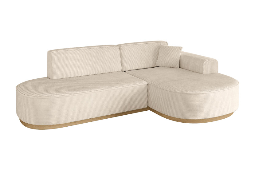 Narożnik prawostronny bez funkcji spania MARI-L1-v2 243x171x83 cm Beżowy 729390
