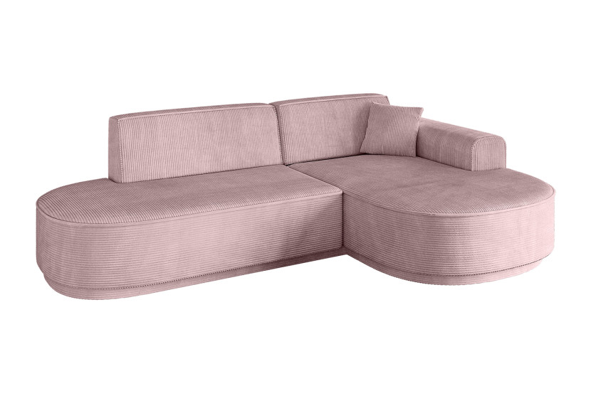 Narożnik prawostronny bez funkcji spania MARI-L1-v3 243x171x83 cm Różowy 769496