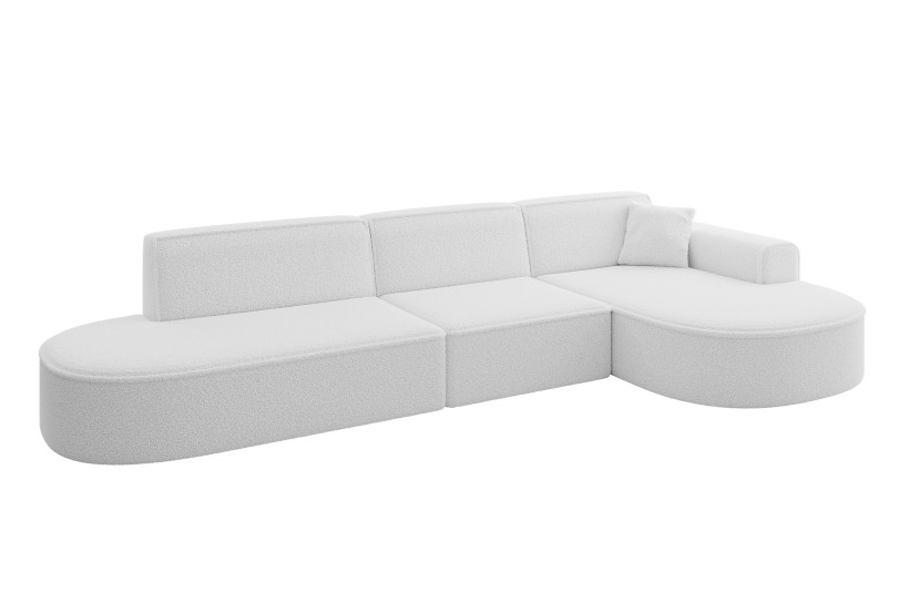 Narożnik prawostronny bez funkcji spania MARI-L2 328x171x79,5 cm Biały 525050