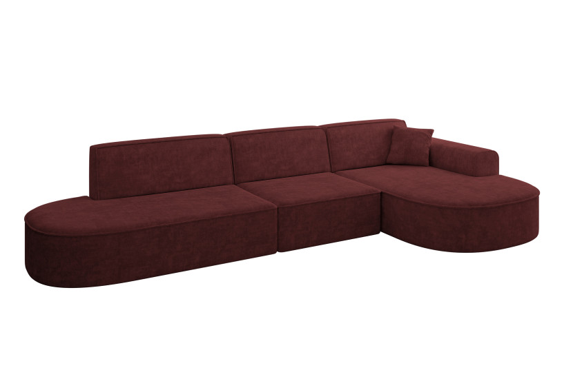 Narożnik prawostronny bez funkcji spania MARI-L2 328x171x79,5 cm Bordowy 710661
