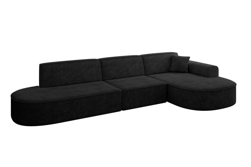Narożnik prawostronny bez funkcji spania MARI-L2 328x171x79,5 cm Czarny 710641