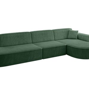 Narożnik prawostronny bez funkcji spania MARI-L2 328x171x79,5 cm Zielony 525134 Narożnik prawostronny bez funkcji spania MARI-L2 328x171x79,5 cm Zielony 525134