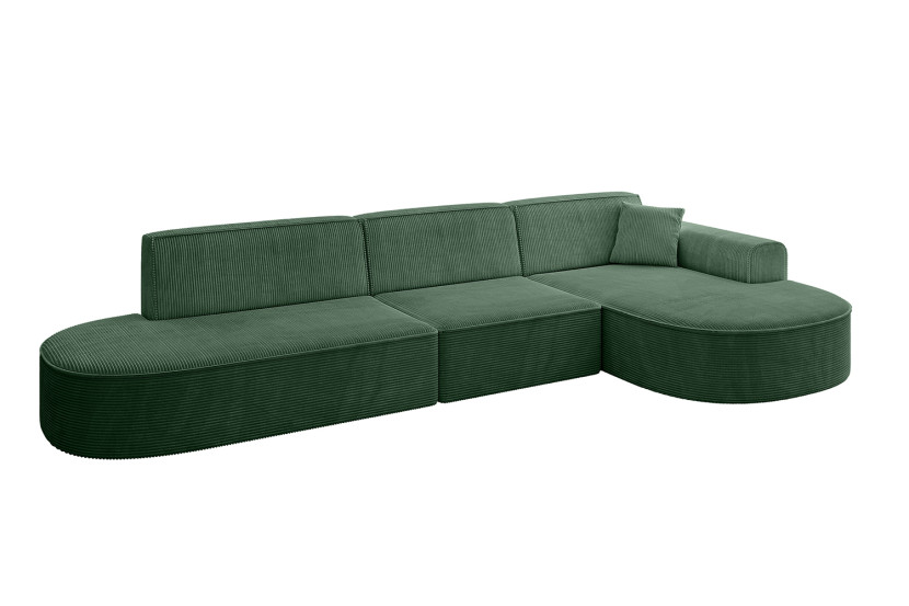 Narożnik prawostronny bez funkcji spania MARI-L2 328x171x79,5 cm Zielony 525134