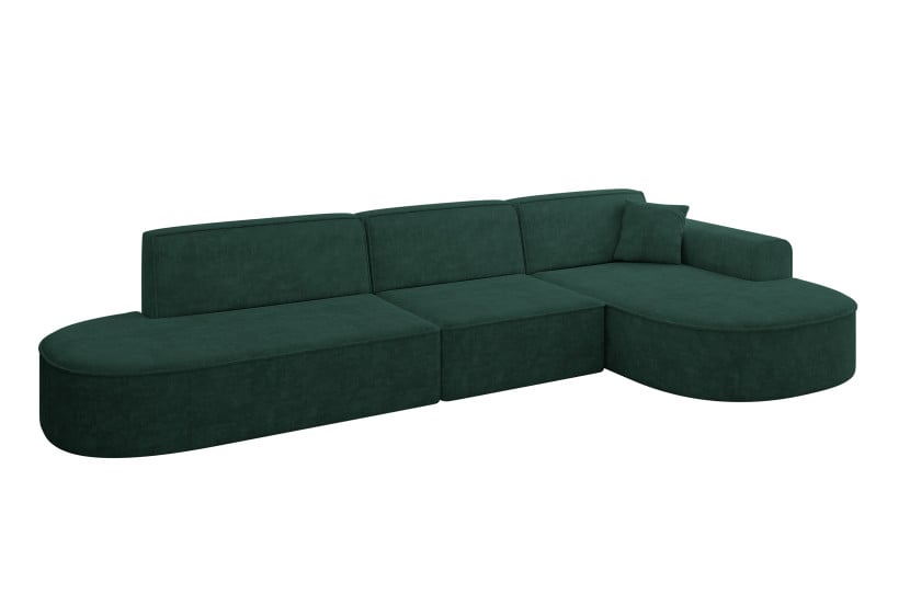 Narożnik prawostronny bez funkcji spania MARI-L2 328x171x79,5 cm Zielony 710636