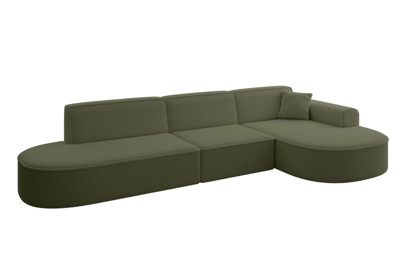 Narożnik prawostronny bez funkcji spania MARI-L2 328x171x79,5 cm Zielony 525018
