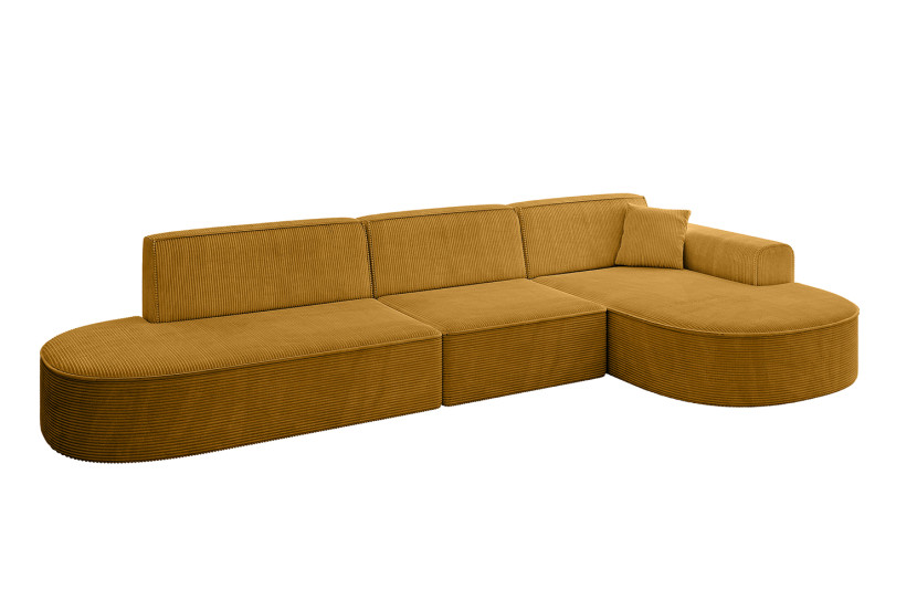 Narożnik prawostronny bez funkcji spania MARI-L2 328x171x79,5 cm Żółty 525002