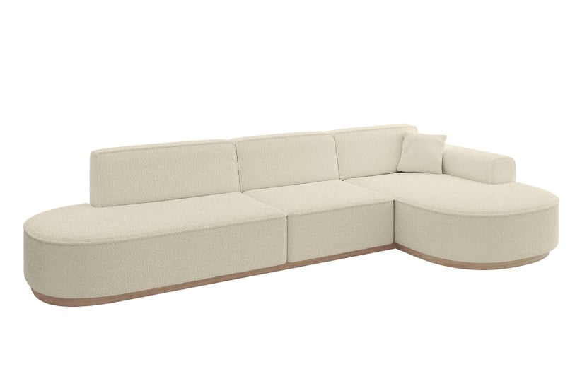Narożnik prawostronny bez funkcji spania MARI-L2-v1 328x171x83 cm Beżowy 729348