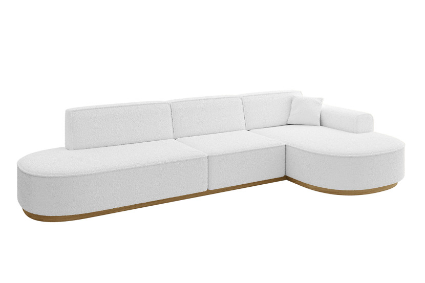 Narożnik prawostronny bez funkcji spania MARI-L2-v2 328x171x83 cm Biały 729321