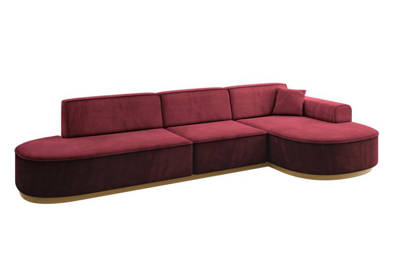 Narożnik prawostronny bez funkcji spania MARI-L2-v2 328x171x83 cm Bordowy 729377