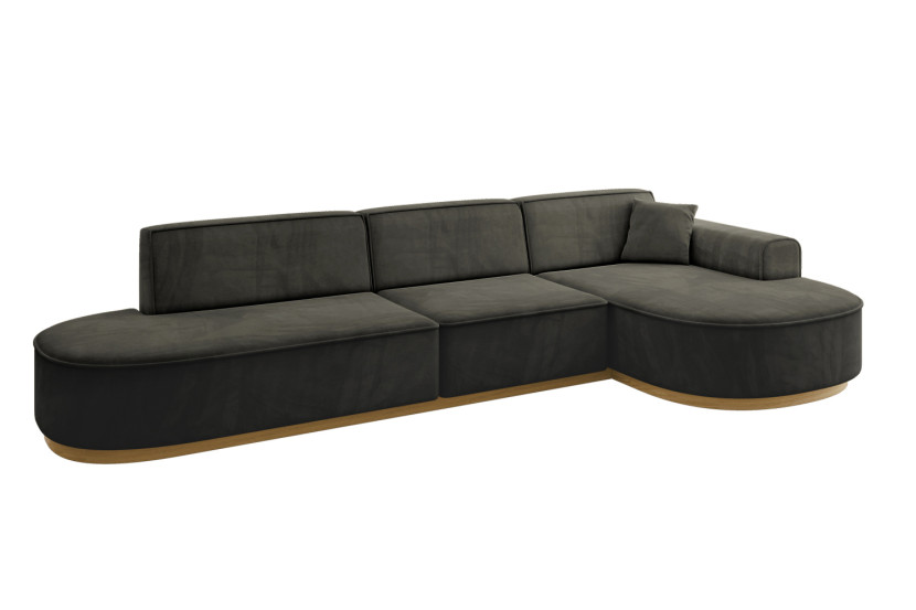 Narożnik prawostronny bez funkcji spania MARI-L2-v2 328x171x83 cm Czarny 729369