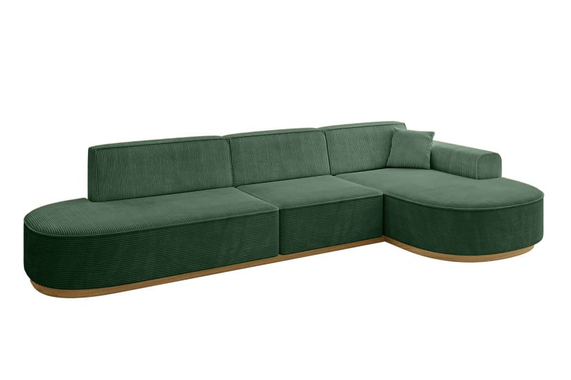 Narożnik prawostronny bez funkcji spania MARI-L2-v2 328x171x83 cm Zielony 729365