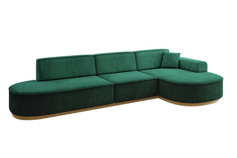 Narożnik prawostronny bez funkcji spania MARI-L2-v2 328x171x83 cm Zielony 729495