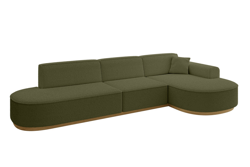 Narożnik prawostronny bez funkcji spania MARI-L2-v2 328x171x83 cm Zielony 729338