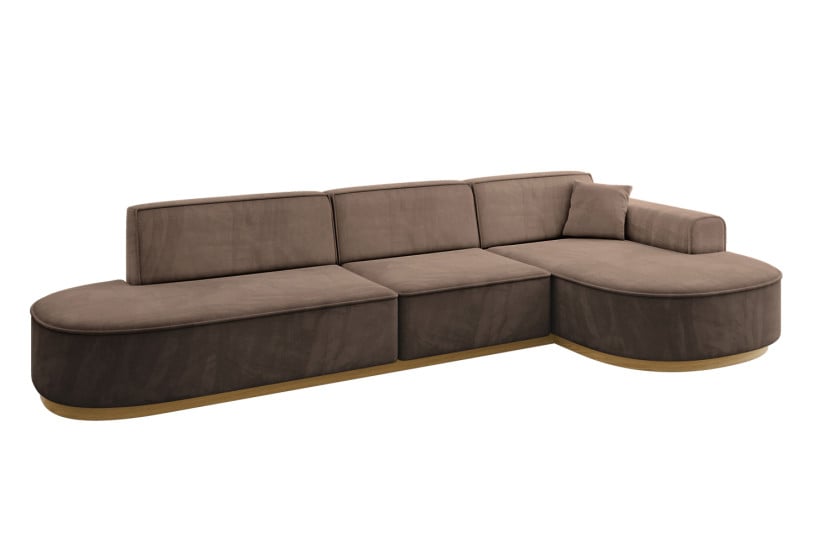 Narożnik prawostronny bez funkcji spania MARI-L2-v2 328x171x83cm Brązowy 729420