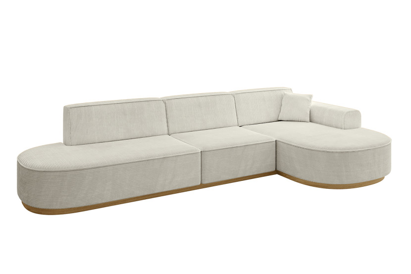 Narożnik prawostronny bez funkcji spania MARI-L2-v2 328x171x83cm Kremowy 729474