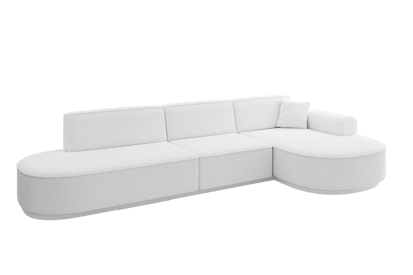 Narożnik prawostronny bez funkcji spania MARI-L2-v3 328x171x83 cm Biały 769470