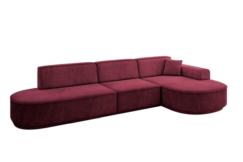 Narożnik prawostronny bez funkcji spania MARI-L2-v3 328x171x83 cm Bordowy 769467