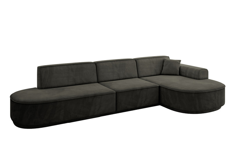 Narożnik prawostronny bez funkcji spania MARI-L2-v3 328x171x83 cm Czarny 769407