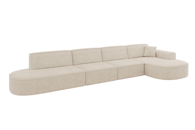 Narożnik prawostronny bez funkcji spania MARI-L3 413x171x79,5 cm Beżowy 710631