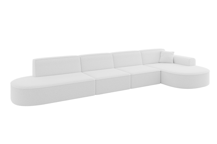Narożnik prawostronny bez funkcji spania MARI-L3 413x171x79,5 cm Biały 525015