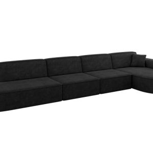 Narożnik prawostronny bez funkcji spania MARI-L3 413x171x79,5 cm Czarny 710658 Narożnik prawostronny bez funkcji spania MARI-L3 413x171x79,5 cm Czarny 710658