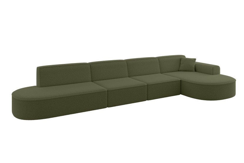 Narożnik prawostronny bez funkcji spania MARI-L3 413x171x79,5 cm Zielony 525140