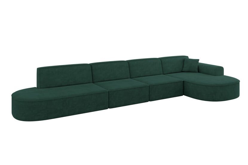Narożnik prawostronny bez funkcji spania MARI-L3 413x171x79,5 cm Zielony 710634
