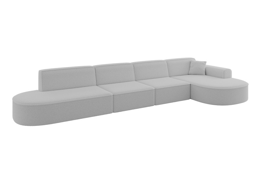 Narożnik prawostronny bez funkcji spania MARI-L3 413x171x79,5cm Jasnoszary 525053