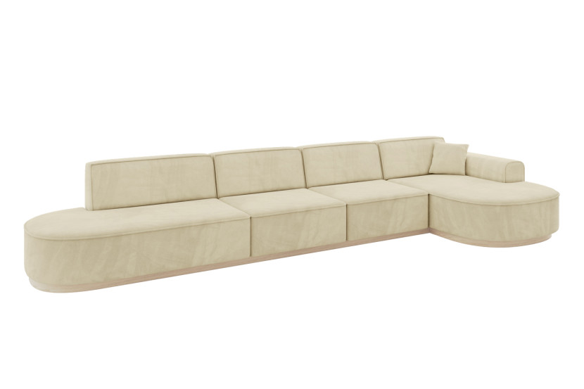 Narożnik prawostronny bez funkcji spania MARI-L3-v1 413x171x83 cm Beżowy 729427