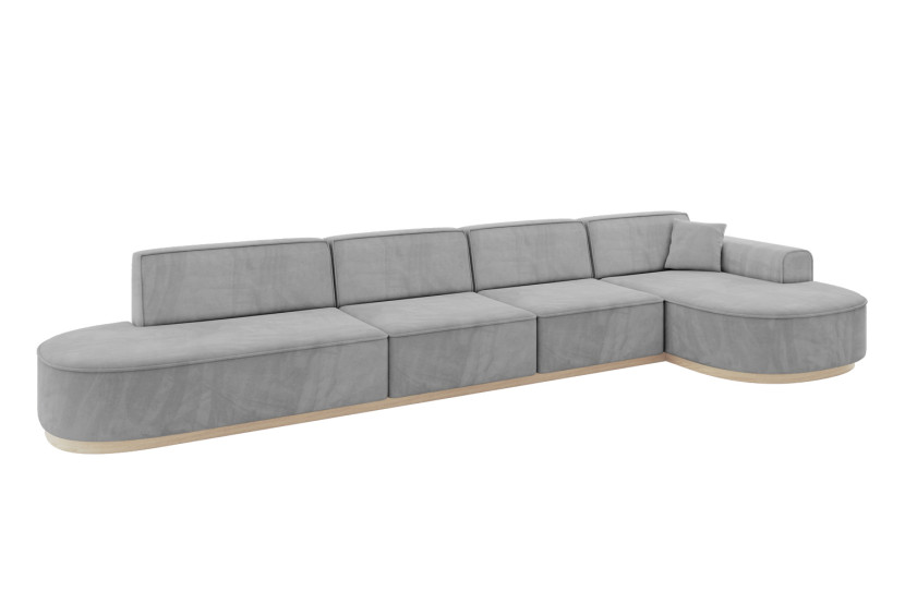 Narożnik prawostronny bez funkcji spania MARI-L3-v1 413x171x83 cm Szary 729221