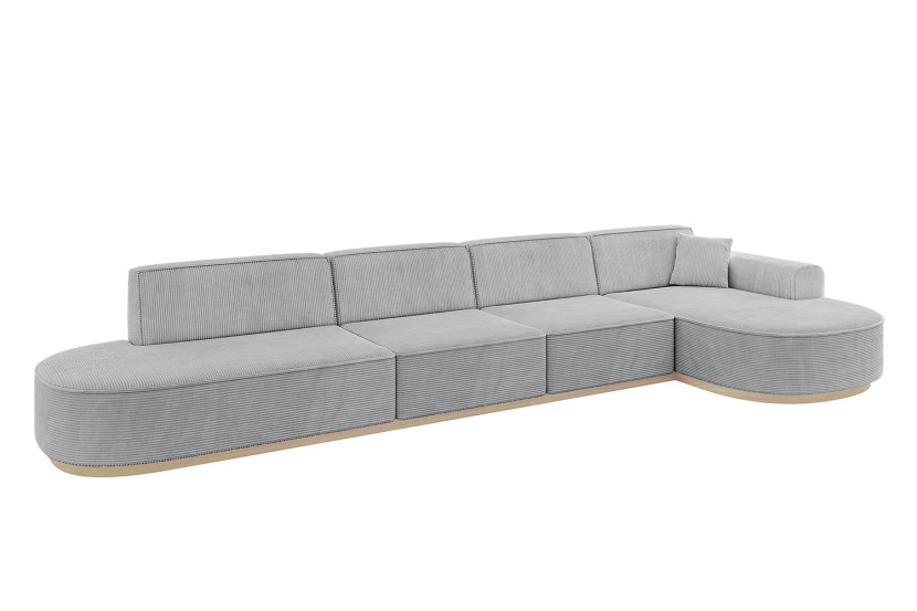 Narożnik prawostronny bez funkcji spania MARI-L3-v1 413x171x83 cm Szary 729211