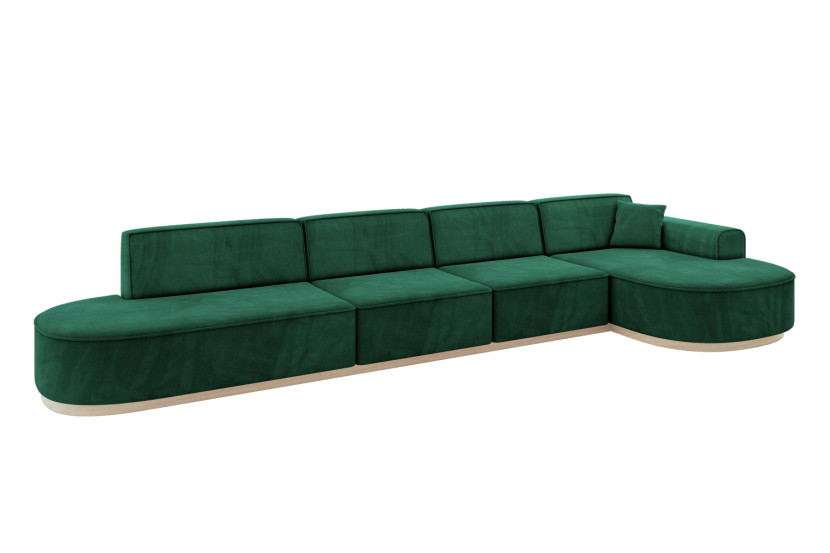 Narożnik prawostronny bez funkcji spania MARI-L3-v1 413x171x83 cm Zielony 729444