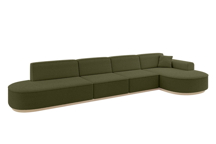 Narożnik prawostronny bez funkcji spania MARI-L3-v1 413x171x83 cm Zielony 729391