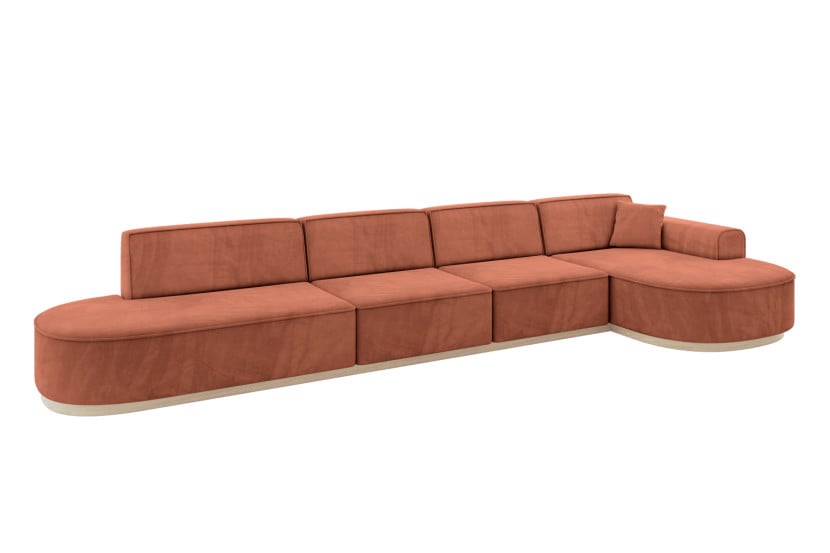 Narożnik prawostronny bez funkcji spania MARI-L3-v1 413x171x83 Morelowy 729478