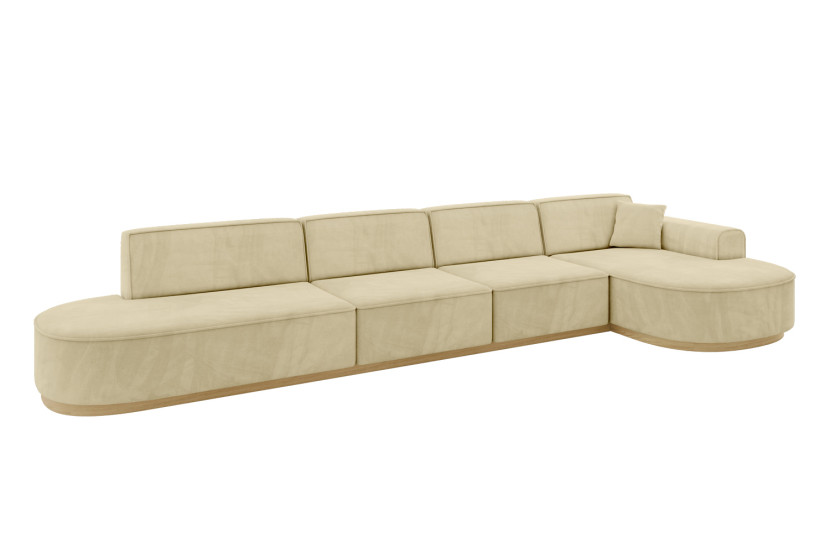 Narożnik prawostronny bez funkcji spania MARI-L3-v2 413x171x83 cm Beżowy 729332