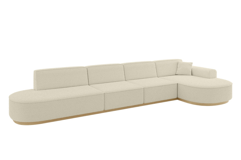 Narożnik prawostronny bez funkcji spania MARI-L3-v2 413x171x83 cm Beżowy 729274