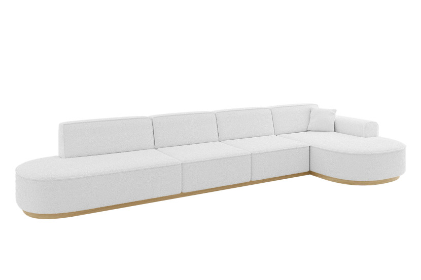Narożnik prawostronny bez funkcji spania MARI-L3-v2 413x171x83 cm Biały 729401