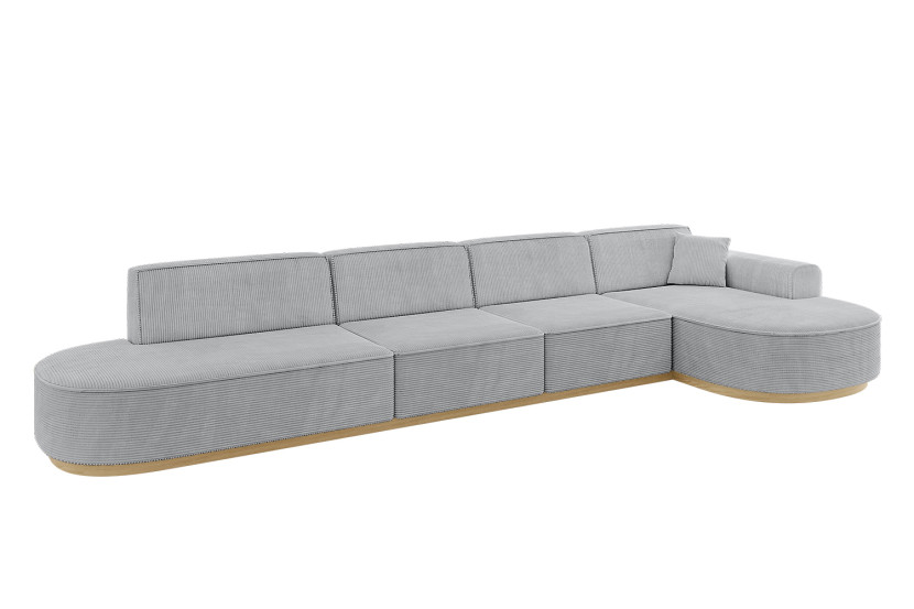 Narożnik prawostronny bez funkcji spania MARI-L3-v2 413x171x83 cm Szary 729282