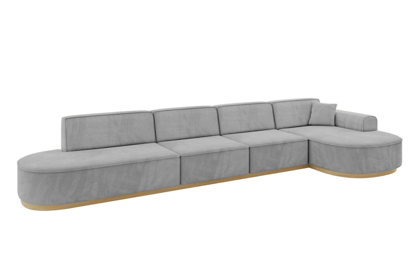 Narożnik prawostronny bez funkcji spania MARI-L3-v2 413x171x83 cm Szary 729337