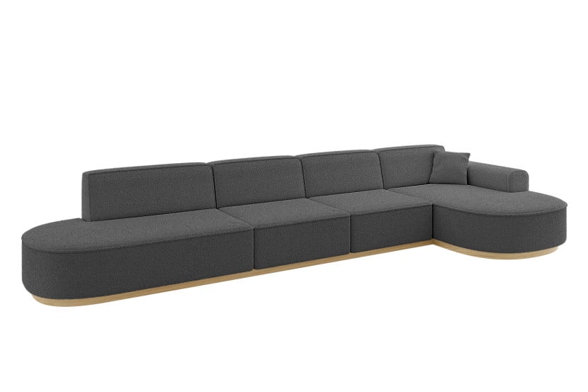 Narożnik prawostronny bez funkcji spania MARI-L3-v2 413x171x83 cm Szary 729236