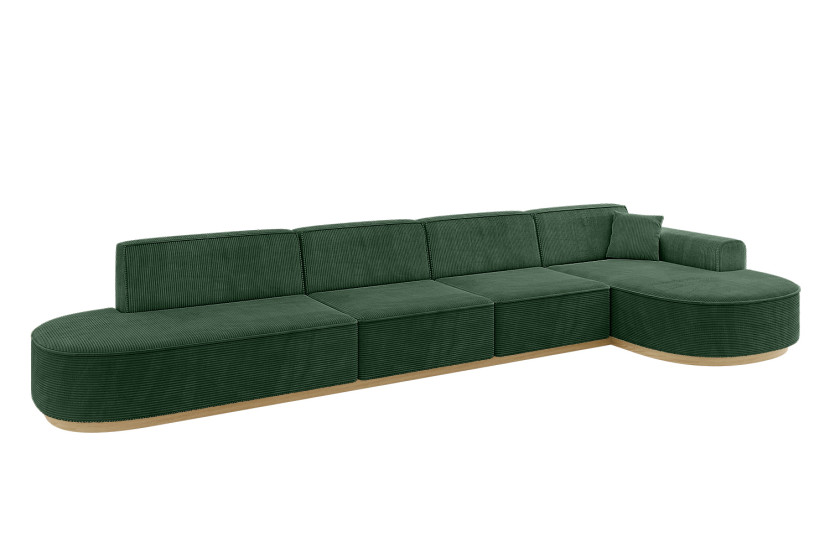 Narożnik prawostronny bez funkcji spania MARI-L3-v2 413x171x83 cm Zielony 729410