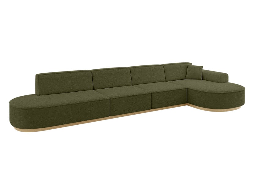 Narożnik prawostronny bez funkcji spania MARI-L3-v2 413x171x83 cm Zielony 729500