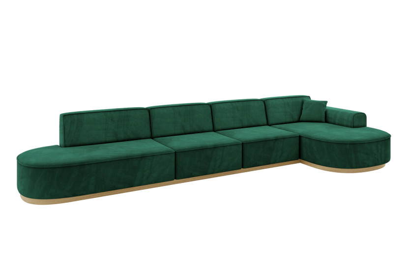 Narożnik prawostronny bez funkcji spania MARI-L3-v2 413x171x83 cm Zielony 729397