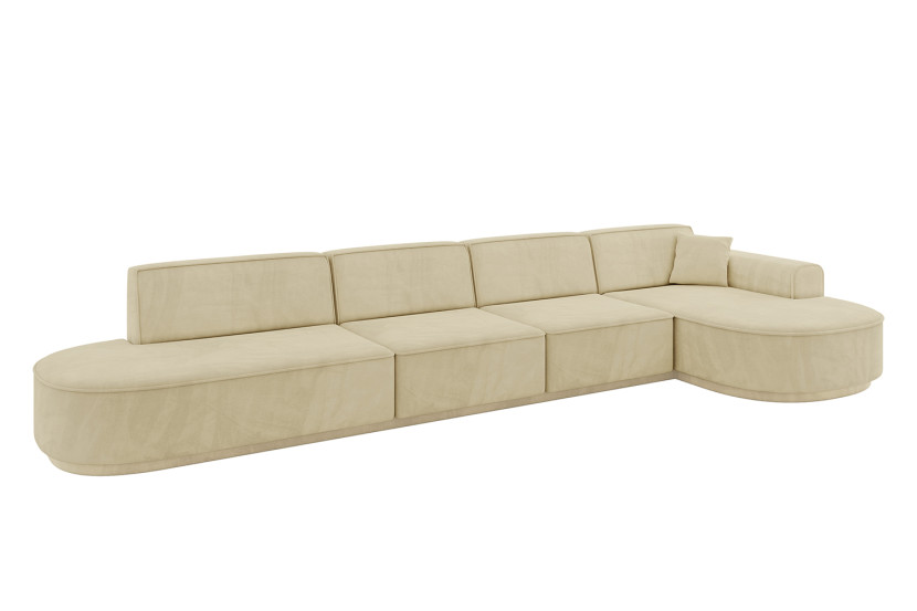 Narożnik prawostronny bez funkcji spania MARI-L3-v3 413x171x83 cm Beżowy 769406