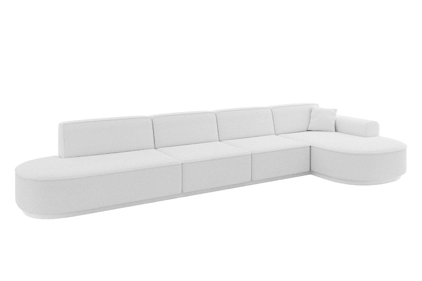 Narożnik prawostronny bez funkcji spania MARI-L3-v3 413x171x83 cm Biały 769402