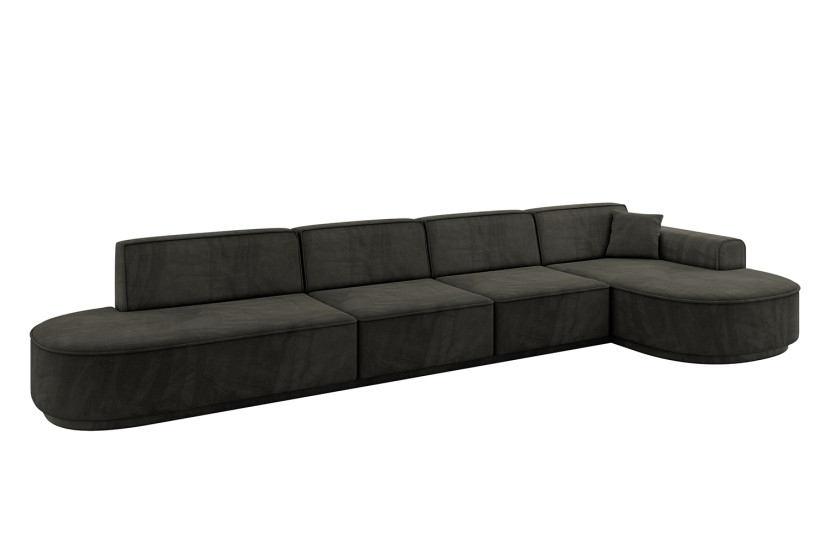 Narożnik prawostronny bez funkcji spania MARI-L3-v3 413x171x83 cm Czarny 769399