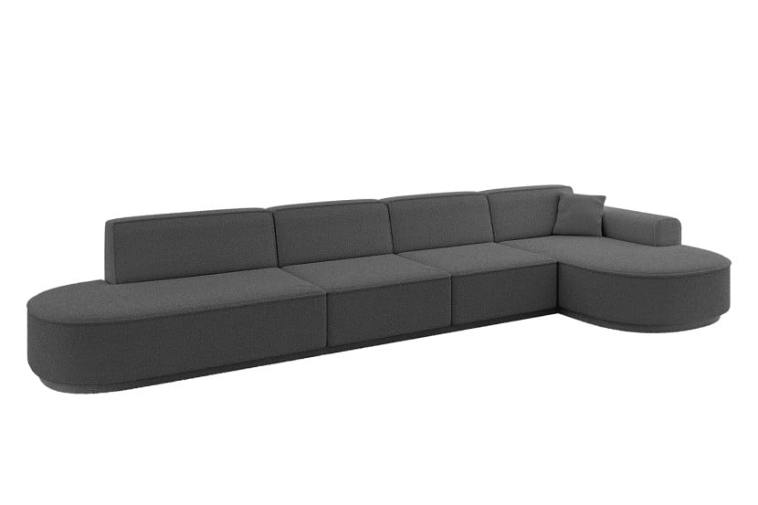 Narożnik prawostronny bez funkcji spania MARI-L3-v3 413x171x83 cm Szary 769376