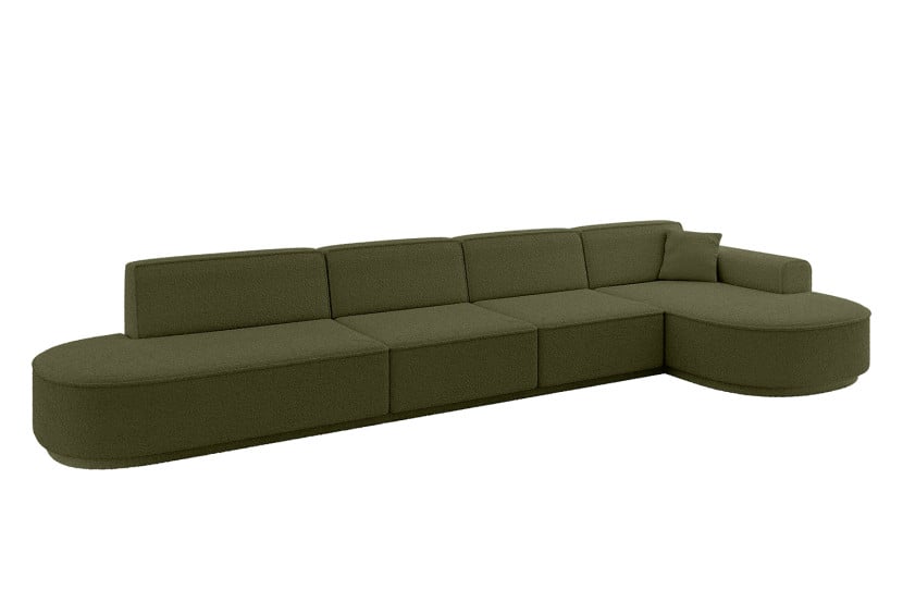 Narożnik prawostronny bez funkcji spania MARI-L3-v3 413x171x83 cm Zielony 769447