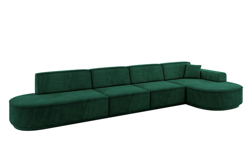 Narożnik prawostronny bez funkcji spania MARI-L3-v3 413x171x83 cm Zielony 769487